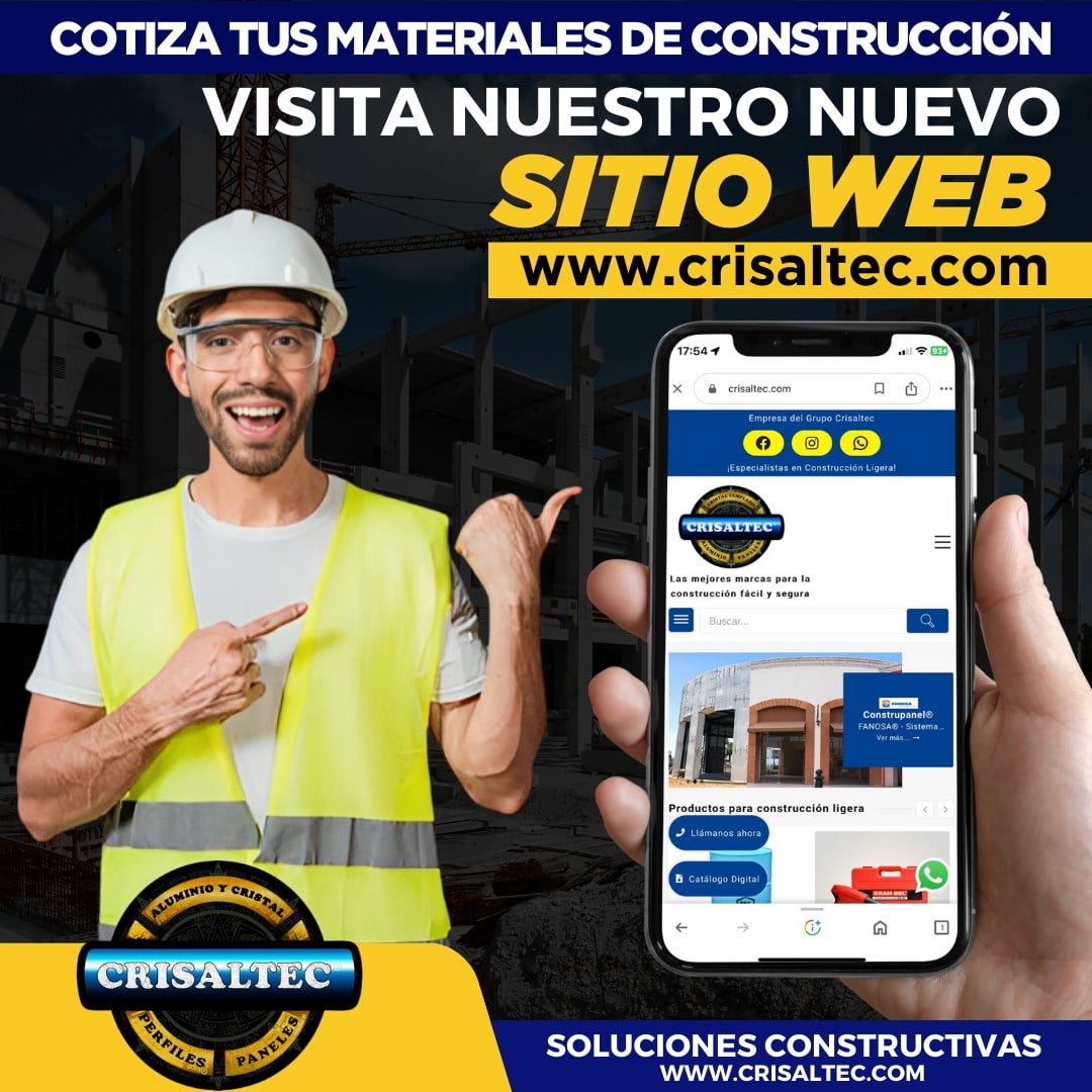 Crisaltec. Construcción ligera, Perfiles galvanizados, Paneles de yeso, Tabla roca